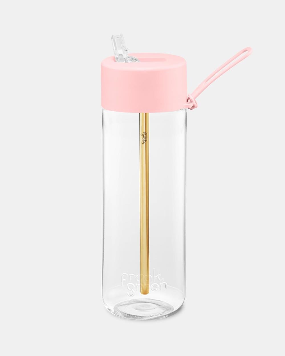 Frank Green - 25oz Original Reusable Bottle Clear with Straw Lid Hull Blushed - Home (Blushed) 25oz Original Reusable Bottle Clear with Straw Lid Hull Blushed