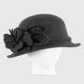 Max Alexander - Winter Felt Black Cloche Hat - Hats (Black) Winter Felt Black Cloche Hat