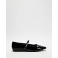 Atmos&Here - Millie Mary Jane Leather Flats - Ballet Flats (Black Patent Leather) Millie Mary Jane Leather Flats