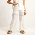 AERE - Organic Cotton Broderie Pants - Pants (White) Organic Cotton Broderie Pants