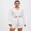 Grace Willow - Vika Linen Shirt - Cropped tops (White) Vika Linen Shirt