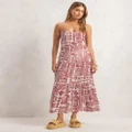 AERE - Sheer Organic Cotton Beach Dress - Printed Dresses (Neutral Mosaic Print) Sheer Organic Cotton Beach Dress