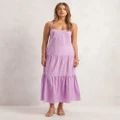 AERE - Sheer Organic Cotton Beach Dress - Dresses (Lavendar) Sheer Organic Cotton Beach Dress