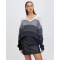 David Lawrence - Roan Ombre Knit - Jumpers & Cardigans (Black & Ivory) Roan Ombre Knit