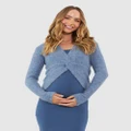Ripe Maternity - Nala Knot Front Knit - Jumpers & Cardigans (Blue) Nala Knot Front Knit