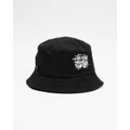 Stussy - Two Dice Washed Bucket Hat - Hats (Black) Two Dice Washed Bucket Hat
