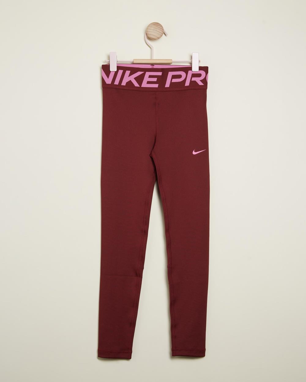 Nike - Pro Dri FIT Leggings Teens - Pants (Dark Team Red & Playful Pink) Pro Dri-FIT Leggings - Teens
