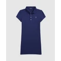 Polo Ralph Lauren - Cotton Mesh Polo Dress Teens - Dresses (Blue) Cotton Mesh Polo Dress - Teens
