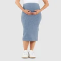 Ripe Maternity - Dani Knit Skirt - Skirts (Blue) Dani Knit Skirt