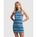 Superdry - Vintage Stripe Racer Dress - Dresses (Tonal Blue Stripe) Vintage Stripe Racer Dress