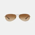 Burberry - Burberry Heritage Gold Canvas Check - Sunglasses (Gold & Brown Gradient) Burberry Heritage - Gold Canvas Check