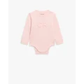 Country Road - Organically Grown Cotton Puff Logo Long Sleeve Bodysuit - All onesies (Pink) Organically Grown Cotton Puff Logo Long Sleeve Bodysuit
