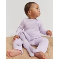 Country Road - Organically Grown Cotton Waffle Jumpsuit - All onesies (Purple) Organically Grown Cotton Waffle Jumpsuit