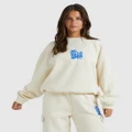 Billabong - Palm Life Kendall Pullover Sweatshirt For Women - Crew Necks (WHITECAP) Palm Life Kendall Pullover Sweatshirt For Women