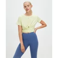 Nike - Dri FIT One Luxe Twist Cropped SS Top - Short Sleeve T-Shirts (Luminous Green & Reflective Silver) Dri-FIT One Luxe Twist Cropped SS Top