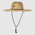 Roxy - Pina To My Colada Straw Sun Hat For Women - Hats (ANTHRACITE PALM SONG AXS) Pina To My Colada Straw Sun Hat For Women