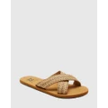 Billabong - Akela Slide Sandals For Women - Flats (NATURAL) Akela Slide Sandals For Women