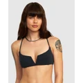 RVCA - Palm Grooves Crossback Bikini Top For Women - Bikini Tops (BLACK) Palm Grooves Crossback Bikini Top For Women