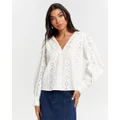Y.A.S - Ally Long Sleeve Top - Tops (White) Ally Long Sleeve Top
