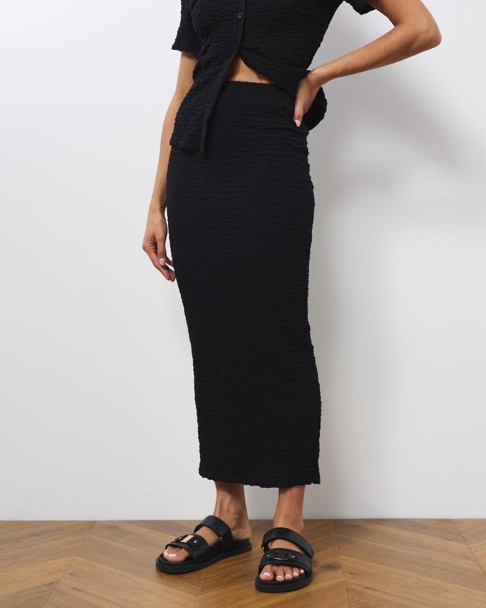 Atmos&Here - Sumi Textured Skirt - Skirts (Black) Sumi Textured Skirt