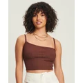 Calli - Lanie Knit Top - Cropped tops (Chocolate) Lanie Knit Top