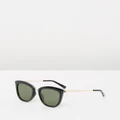 Le Specs - Caliente Black and Gold Round Sunglasses - Sunglasses (Black & Gold) Caliente Black and Gold Round Sunglasses