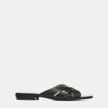 Naturalizer - Ashford Slide Sandal - Sandals (Black Leather Lizard) Ashford Slide Sandal