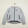 Nike - Tech Fleece Full Zip Hoodie Teens - Coats & Jackets (Dark Grey Heather, Black & Black) Tech Fleece Full-Zip Hoodie - Teens