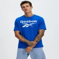 Reebok - RI Big Stacked Logo Tee - Short Sleeve T-Shirts (Vector Blue) RI Big Stacked Logo Tee