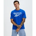Reebok - RI Big Stacked Logo Tee - Short Sleeve T-Shirts (Vector Blue) RI Big Stacked Logo Tee