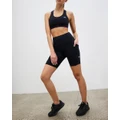 Running Bare - Power Moves Pocket Bike Shorts 7 Inches - High-Waisted (Black) Power Moves Pocket Bike Shorts 7 Inches