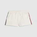 Tommy Hilfiger - Global Stripe Waffle Shorts Teens - Shorts (Ancient White) Global Stripe Waffle Shorts - Teens