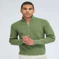 AM Supply - Green Zip up Sweater Long sleeve - Sweats (Green) Green Zip up Sweater Long sleeve
