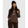RVCA - Lax Pullover Hoodie For Women - Sweats & Hoodies (DARK CHOC) Lax Pullover Hoodie For Women