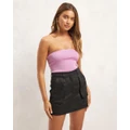 AERE - Strapless Knit Top - Tops (Pink Lavender) Strapless Knit Top