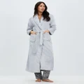 Gingerlilly - Desire Long Plush Robe - Sleepwear (Grey) Desire Long Plush Robe