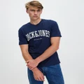Jack & Jones - Josh Short Sleeve Tee - T-Shirts & Singlets (Navy Blazer) Josh Short Sleeve Tee
