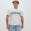 Jack & Jones - Josh Short Sleeve Tee - T-Shirts & Singlets (White Melange) Josh Short Sleeve Tee