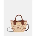 Longchamp - Le Panier Pliage Basket Bag XS - Bags (Brown & Canvas) Le Panier Pliage Basket Bag - XS