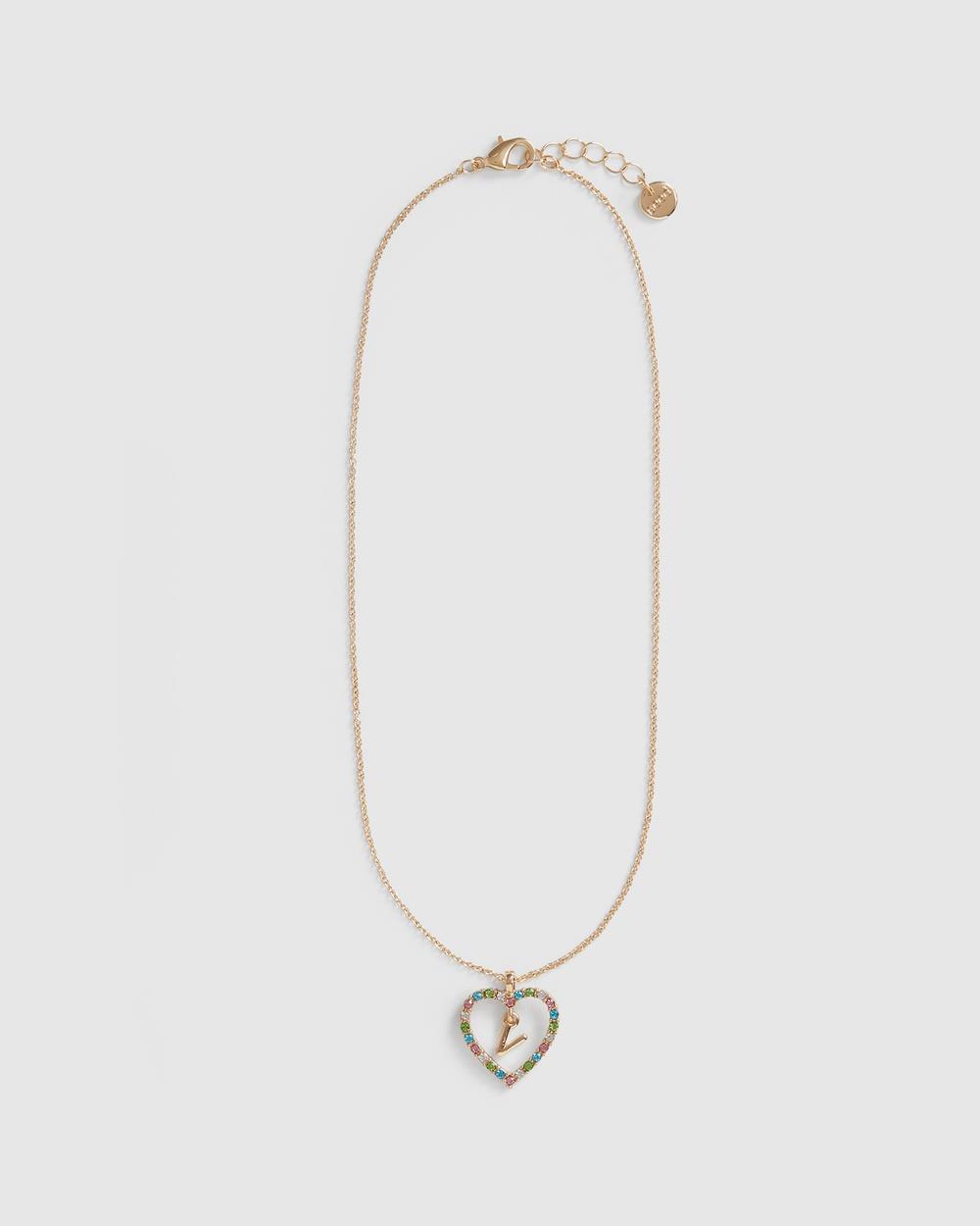 Seed Heritage - Rainbow Heart Initial Necklace - Jewellery Rainbow Heart Initial Necklace