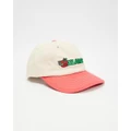 X-Large - Apples Low Pro Cap - Headwear (Washed White & Red) Apples Low Pro Cap