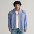 Gant - Regular Fit Striped Poplin Shirt - Shirts & Polos (COLLEGE BLUE) Regular Fit Striped Poplin Shirt