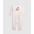 Polo Ralph Lauren - Polo Bear Fleece Coveralls Babies - Longsleeve Rompers (Pink) Polo Bear Fleece Coveralls - Babies