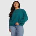 RVCA - Rvca Pocket Pullover Pocket Sweatshirt For Women - Sweats (ATLANTIC) Rvca Pocket Pullover Pocket Sweatshirt For Women