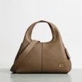 Coach - Polished Pebble Leather Lana Shoulder Bag 23 - Handbags (Dark Stone) Polished Pebble Leather Lana Shoulder Bag 23