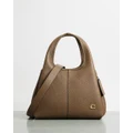 Coach - Polished Pebble Leather Lana Shoulder Bag 23 - Handbags (Dark Stone) Polished Pebble Leather Lana Shoulder Bag 23