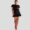 Cynthia Rowley - Bonded Flounce Hem Skirt - Skirts (BLACK) Bonded Flounce Hem Skirt