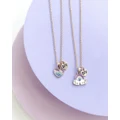 Dear Addison - Kids - Heart & Rainbow Best Friends Necklace - Novelty Gifts (Yellow Gold) Heart & Rainbow Best Friends Necklace