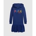 Polo Ralph Lauren - Logo Fleece Hoodie Dress Teens - Dresses (Navy) Logo Fleece Hoodie Dress - Teens