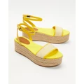 Tommy Hilfiger - Woven Platform Sandals Women's - Wedges (Vivid Yellow) Woven Platform Sandals - Women's